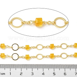 ラックメッキ真鍮ガラスリンクチェーン  長持ちメッキ  溶接されていない  18KGP本金メッキ  リング  ゴールド  8~13.5x4.5~8x0.8~4.5mm&nbsp;CHC-P012-10G-02