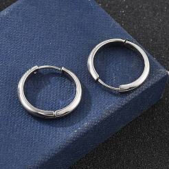 201 ステンレススチールフープピアス  304ステンレスピン付き  ステンレス鋼色  25.5x5.5mm&nbsp;LS-EJEW-P304-15A-P