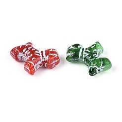 犬が描いたガラスビーズ  ミックスカラー  18x17~18x7.5~8mm  穴：1mm&nbsp;GLAA-T025-67M-01