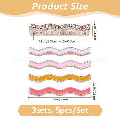 15Pcs 3 Colors Alloy Wave Watch Band Charms for Watch Loops Accesssories&nbsp;FIND-FH0017-65
