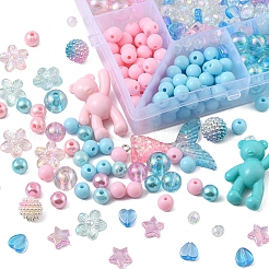DIYキャンディーカラージュエリーセット作成キット  樹脂とアクリルのペンダントを含む  アクリル＆ABSプラスチックビーズ  アイアン製丸カン  伸縮性のある糸  ミックスカラー  622個/セット&nbsp;DIY-YW0004-90C