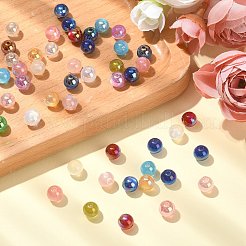 UVメッキ虹色アクリルビーズ  ラウンド  ミックスカラー  8mm  穴：1.6mm  60個/箱&nbsp;MACR-CJ0001-75
