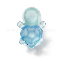 蓄光半透明樹脂海の動物カボション  小さなカメ  ライトスカイブルー  23x13x8.5mm&nbsp;RESI-D055-01F