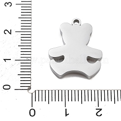 304ステンレスペンダント  クマ  PVD真空メッキ  本金メッキ&ステンレススチールカラー  20.5x17x2.5mm  穴：1.6mm&nbsp;STAS-R155-55G
