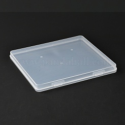 長方形ポリプロピレン（pp）プラスチックボックス  ビーズ保存容器  ヒンジ付き蓋付き  透明  18.4x20x1.7cm  内径：17.3x19.4のCM&nbsp;CON-Z003-05D