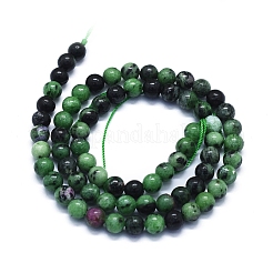 Natural Ruby in Zoisite Beads Strands&nbsp;G-E561-12-6mm