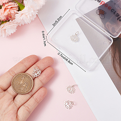 スターリングシルバーペンダント5個925個  丸カン付き  蓮のチャーム  銀  11x11.5x1.5mm  穴：4mm&nbsp;STER-BBC0001-53