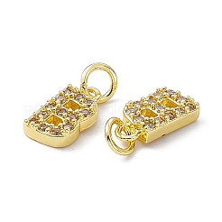 Real 18K Gold Plated Brass Micro Pave Clear Cubic Zirconia Charms&nbsp;KK-E068-VB452-B