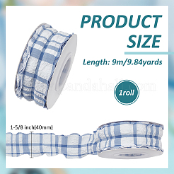 チロリアンテープ  タータン  洋服アクセサリー用  スチールブルー  1-5/8インチ（40mm）  約9.84ヤード（9m）/ロール&nbsp;SRIB-WH0011-354F