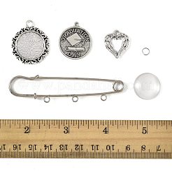 DIY Flat Round Alloy Commemorative Photo Pendants Making Kits&nbsp;DIY-FS0009-23