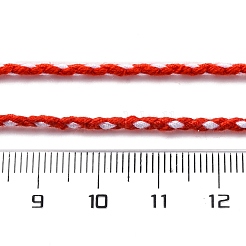 メタリック糸を使用した4本撚りポリコットンコード  手作りマクラメ綿ロープ  ひも壁掛け用植物ハンガー  レッド  1.5mm  約4.3ヤード（4m）/ロール&nbsp;OCOR-Z003-D118
