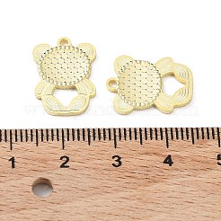 925スターリングシルバーペンダント  水玉模様のチャームが付いたクマ  テクスチャ  18KGP本金メッキ  17x12.5x1.2mm  穴：1.5mm&nbsp;STER-C003-12G
