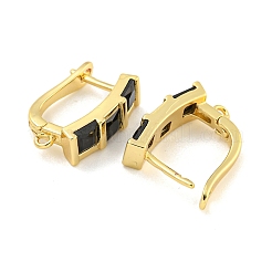 Rack Plating Brass Micro Pave Cubic Zirconia Hoop Earring Findings&nbsp;EJEW-C102-22G-03