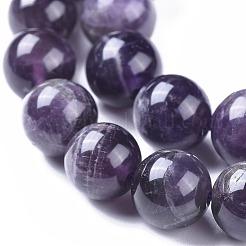 天然石アメジストビーズ連売り  ラウンド  10mm  穴：1mm  約39~42個/連  14.96インチ〜15.35インチ（38~39cm）&nbsp;G-I256-02B