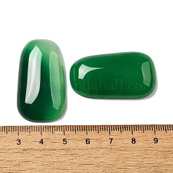 天然グリーンオニキスアゲート（染色・加熱）カボション  長方形  39x22x8mm&nbsp;G-Q018-07A