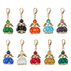 Angel Glass Beaded & Alloy Pendant Decorations&nbsp;HJEW-MZ00190