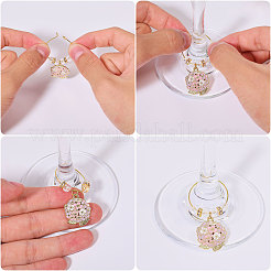 20Pcs Butterfly & Flower Alloy Enamel Wine Glass Charms&nbsp;AJEW-CA00003