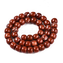天然石レッドジャスパービーズ連売り  バレル  10~10.5x9~9.5mm  穴：1.2mm  約41~43個/連  14.37~16''（36.5~40センチメートル）&nbsp;G-T138-147