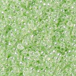 MIYUKIラウンドロカイユビーズ  日本製シードビーズ  15/0  （rr371)淡いモスグリーンの光沢  1.5mm  穴：0.7mm  約27777個/50g&nbsp;SEED-X0056-RR0371