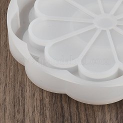 花のサービングトレイ DIY シリコンモールド  レジン型  UVレジン用  エポキシ樹脂工芸品作り  ホワイトスモーク  125x17.5mm  内径：119.5mm&nbsp;LS-DIY-G109-04A