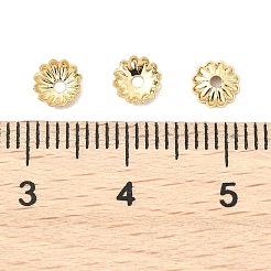 シェグレース真鍮ビーズキャップ  カドミウムフリー＆ニッケルフリー＆鉛フリー  花  18KGP本金メッキ  5x5x1mm  穴：1mm&nbsp;XGRPCU482-285G