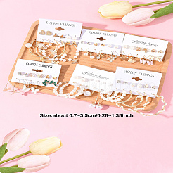 6Sets Alloy & Plastic Pearl Earring Sets&nbsp;EJEW-FS0001-25