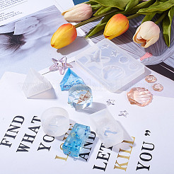 DIYネックレスメイキング  シリコンモールド付き  ワックスコットンコードネックレスメイキングと使い捨てプラスチックトランスファーピペット  プラチナ  36x36x17mm  68個/セット&nbsp;DIY-SC0007-42