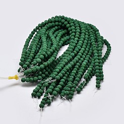 天然溶岩岩の丸いビーズ連売り  染め  濃い緑  8mm  穴：1mm  約50個/連  15.7インチ&nbsp;G-I124-8mm-04