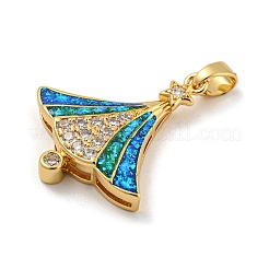 Christmas Brass Micro Pave Cubic Zirconia Pendants&nbsp;KK-H468-03A-02G