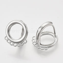 フープピアスパーツ  垂直ループ付き  リング  ニッケルフリー  プラチナメッキ  15.5x14x13.5mm  穴：1mm  ピン：1mm&nbsp;KK-T048-007P-NF