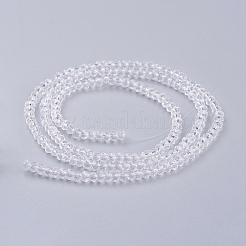 透明ガラスビーズ連売り  多面カット  ロンデル  透明  2.9~3.3x2mm  穴：0.5mm  約135~140個/連  32~34cm&nbsp;GLAA-R135-2mm-10