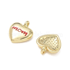 Mother's Day Brass Enamel Pendants&nbsp;KK-CBA9234-06G-01