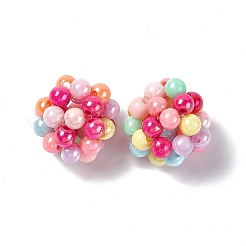Handmade Plastic Imitation Pearl Woven Beads&nbsp;KY-P015-02