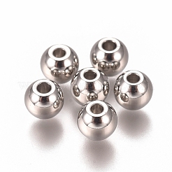 変色しにくい201ステンレススチールスペーサービーズ  フラットラウンド  ステンレス鋼色  4x3.5mm  穴：1.2mm&nbsp;STAS-I137-01J-P