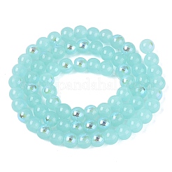 Electroplate Imitation Jade Glass Beads Strands&nbsp;EGLA-Q132-6MM-01B-06