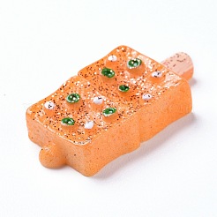 樹脂カボション  乾燥豆腐  オレンジ  33x15x7mm&nbsp;RESI-Z002-01