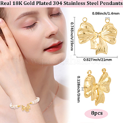 8Pcs 304 Stainless Steel Pendants&nbsp;STAS-BBC0007-90