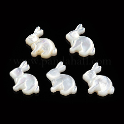 ナチュラルホワイトシェルビーズ  兎  11x12x3mm  穴：0.9mm&nbsp;SSHEL-N032-60