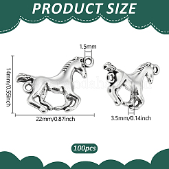 100Pcs Tibetan Style Alloy Horse Links Connector Charms&nbsp;FIND-PH0059-97AS