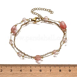 304 Stainless Steel Multi-strand Link Bracelets&nbsp;BJEW-Z083-01G-02