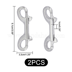 両端ステンレス鋼カニカンスナップフック  ステンレス鋼色  9.1x3.2x1cm  2個/箱&nbsp;STAS-UN0014-71A-P