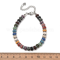 Chakra Dyed Natural Lava Rock Heishi Beaded Bracelets&nbsp;GG-CBA922D-02