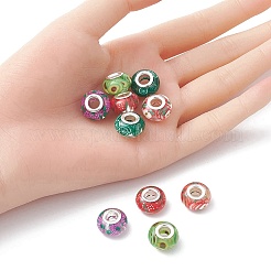 10Pcs 5 Colors Transparent Resin European Rondelle Beads&nbsp;RPDL-YW0001-07A