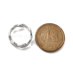 女性用テクスチャインフィニティ304ステンレススチール指輪  ステンレス鋼色  内径：17mm&nbsp;RJEW-L126-07B-P