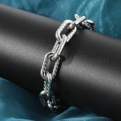 304ステンレススチールアズキチェーンブレスレット女性男性用  ステンレス鋼色  8-7/8インチ（22.5cm）&nbsp;BJEW-F488-67P