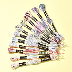 12 Skeins 6 Colors 6-Ply Polyester Embroidery Floss&nbsp;OCOR-FS0001-01B-03