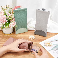 Ahademaker 3 個 3 色 pu イミテーション スリップイン レザー メガネ ケース  亜鉛合金スプリングゲートリング付き  眼鏡用  サングラスプロテクター  多機能収納バッグ  長方形  ミックスカラー  220mm  バッグ：178x92x8mm  1pc /カラー&nbsp;AJEW-GA0005-25