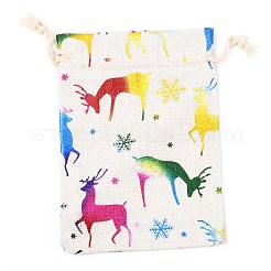 Christmas Theme Cotton Fabric Cloth Bag&nbsp;X-ABAG-H104-B07