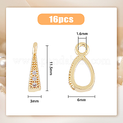 Brass Pave Clear Cubic Zirconia Pendants&nbsp;KK-HY0002-79