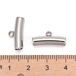 変色防止304ステンレススチールチューブチューブベイル  ループベイル  保釈ビーズ  ステンレス鋼色  9x17~19x5mm  穴：2mm  内径：4mm&nbsp;STAS-I045-43